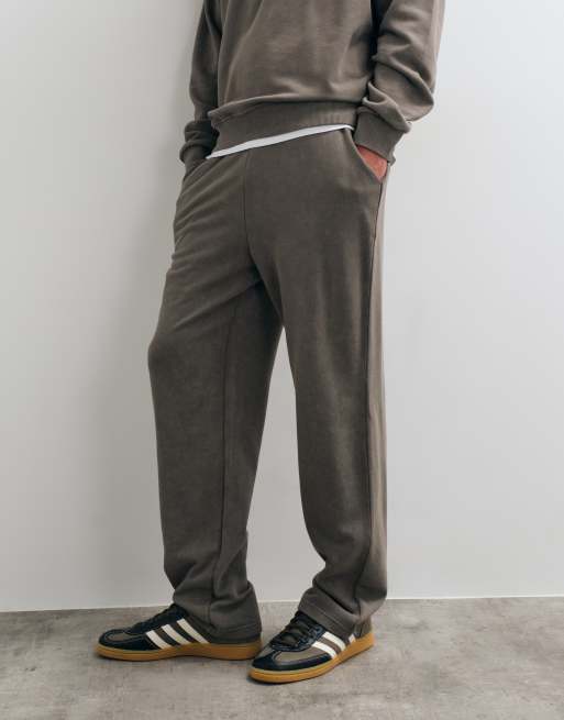 ASOS DESIGN joggery o prostych nogawkach, część zestawu, sprane, szare, 5 z 5