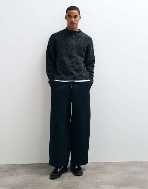 ASOS DESIGN joggery oversize typu balloon z dzianiny nurek w kolorze granatowym, 1 z 5