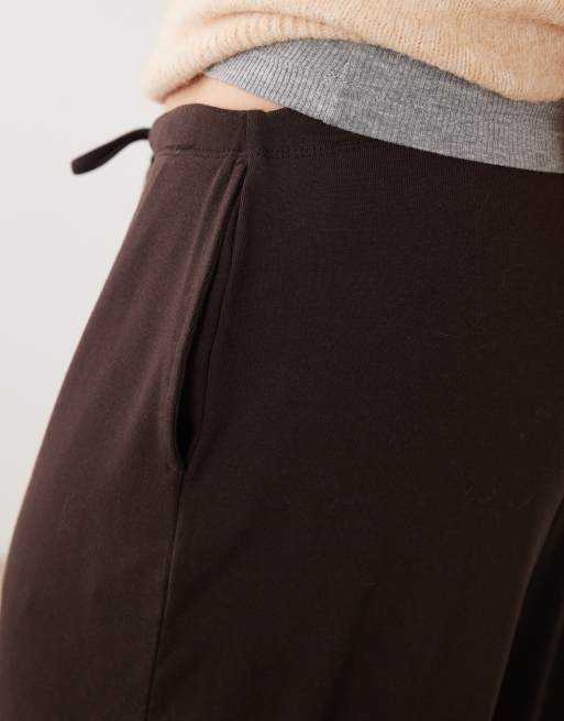 ASOS DESIGN joggery z szerokimi nogawkami w kolorze czekoladowym, 5 z 5