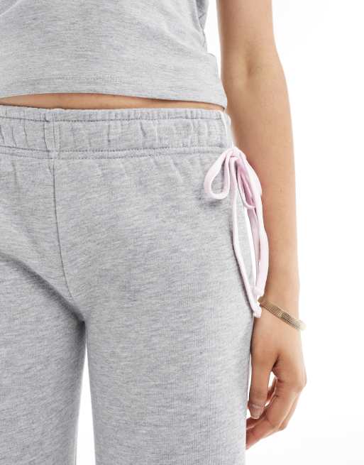 ASOS DESIGN - Joggingbroek met contrasterende strikken in grijs, deel van co-ord set, 5 van 5