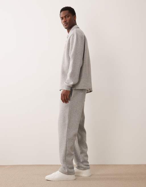 ASOS DESIGN - Joggingbroek met rechte pasvorm en geweven label in gemêleerd grijs, deel van co-ord set, 3 van 5