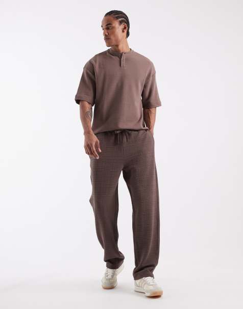 ASOS DESIGN - Joggingbroek met rechte pijpen in bruin - view 1