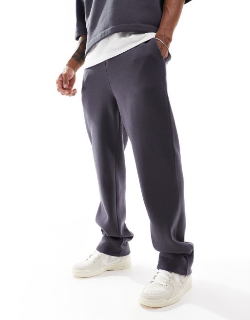 ASOS DESIGN - Joggingbroek met rechte pijpen in grijs, deel van co-ord set