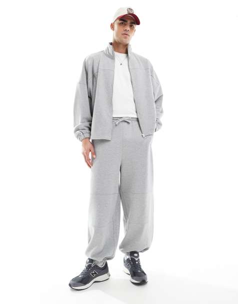 ASOS DESIGN - Joggingbroek met ronde pijpen in grijs, deel van co-ord set - view 1