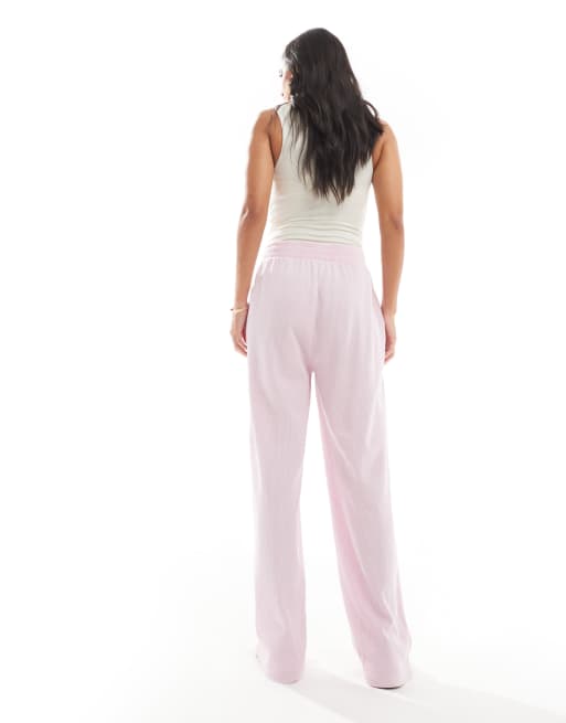 ASOS DESIGN - Joggingbroek met wafelstructuur in roze met wassing, deel van co-ord set, 4 van 5