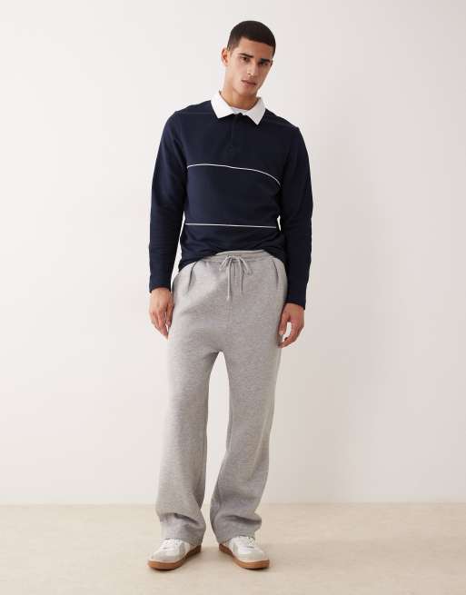 ASOS DESIGN - Joggingbroek met wijde pijpen en aangerimpelde zoom in gemêleerd grijs, 2 van 5