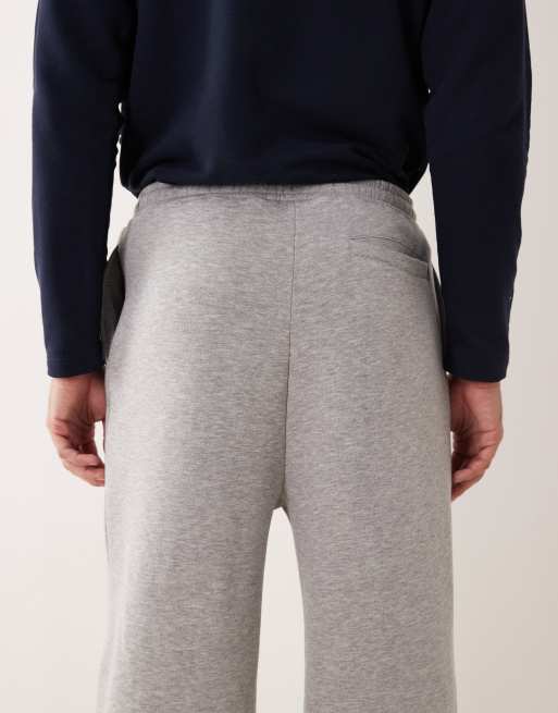 ASOS DESIGN - Joggingbroek met wijde pijpen en aangerimpelde zoom in gemêleerd grijs, 4 van 5