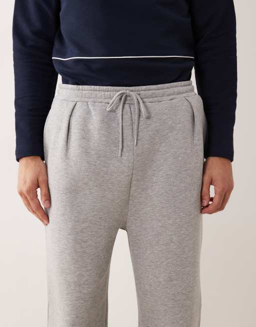 ASOS DESIGN - Joggingbroek met wijde pijpen en aangerimpelde zoom in gemêleerd grijs, 5 van 5