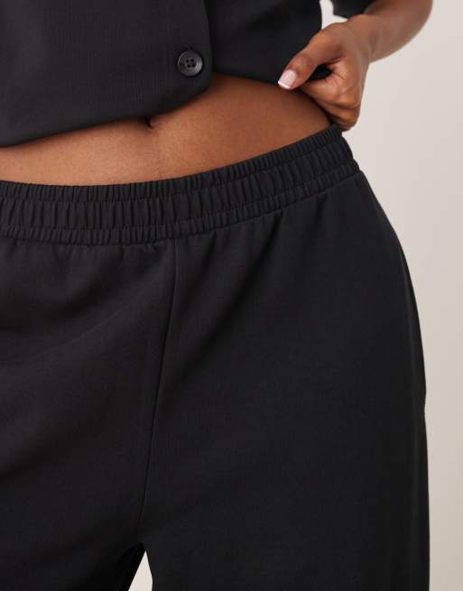 ASOS DESIGN - Joggingbroek met wijde pijpen en interlocknaden in zwart, 5 van 5
