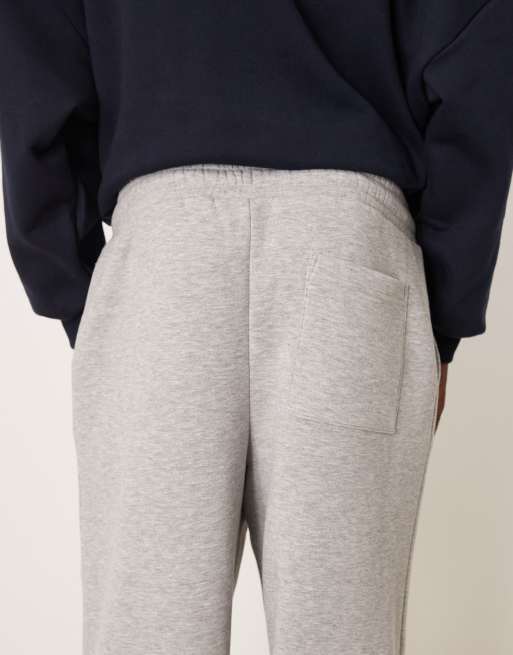 ASOS DESIGN - Joggingbroek met wijde pijpen en plooien in gemêleerd grijs, 4 van 5