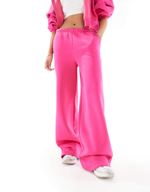 ASOS DESIGN - Joggingbroek met wijde pijpen in roze, deel van co-ord set, 3 van 5