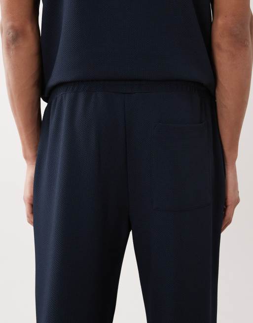 ASOS DESIGN - Joggingbroek van jacquard met rechte pijpen in marineblauw, 5 van 5