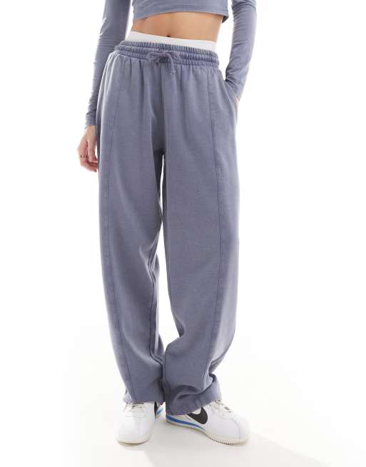 ASOS DESIGN - Joggingbukser med lige ben i vasket indigoblå, 3 af 5