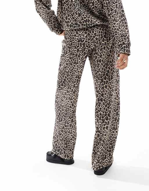 ASOS DESIGN - Joggingbukser med vidde og leopardprint - Del af sæt, 4 af 5