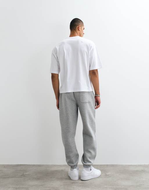 ASOS DESIGN joggingbyxor med uppvikta benslut och passpoal i gråmelerad, 5 av 5