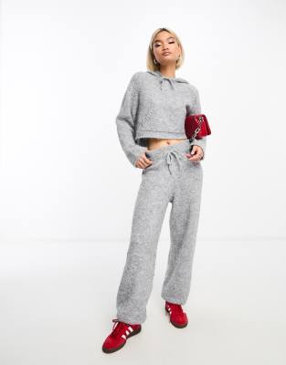 ASOS DESIGN - Jogginghose aus grauem Strickmaterial, Kombiteil