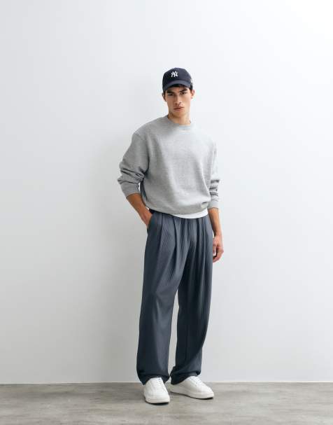 ASOS DESIGN – Jogginghose in Blau mit weitem Schnitt und Bundfalten - view 1