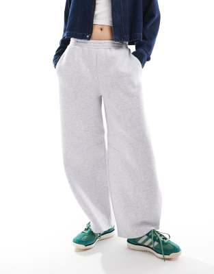 ASOS DESIGN - Jogginghose in Eisgrau meliert mit weitem Bein