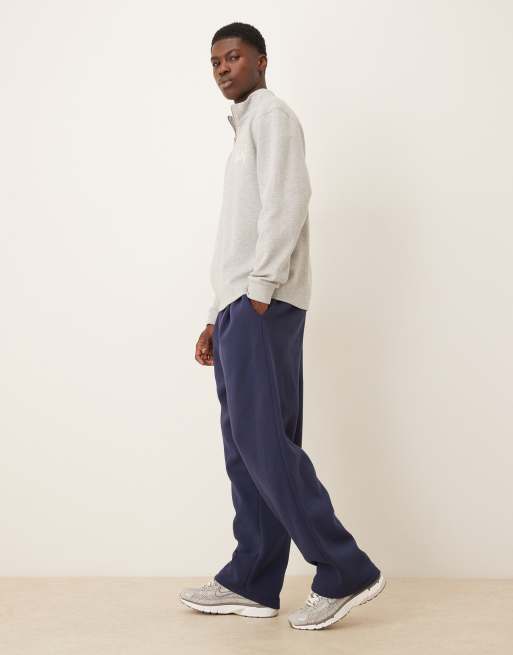 ASOS DESIGN – Jogginghose in Marineblau mit weitem Bein und Bundfalten, 3 von 5