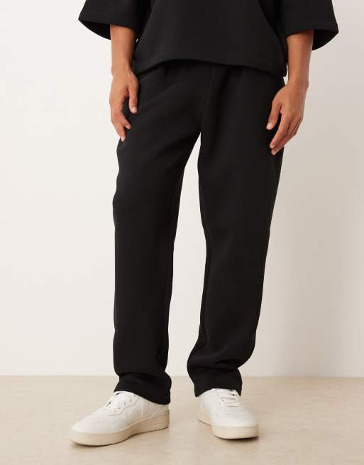 ASOS DESIGN – Jogginghose in Schwarz mit geradem Bein und Bundfalten-Details, 2 von 5