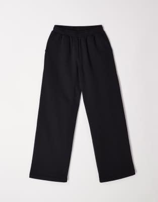 ASOS DESIGN - Jogginghose in Schwarz mit weicher Innenseite und weitem Bein