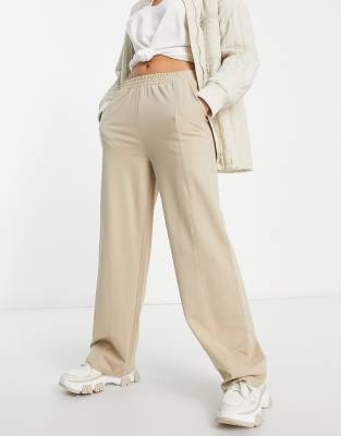 ASOS DESIGN - Jogginghose in Stein mit geradem Schnitt-Neutral