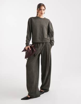 ASOS DESIGN - Jogginghose in verwaschenem Khaki, Kombiteil-Grün
