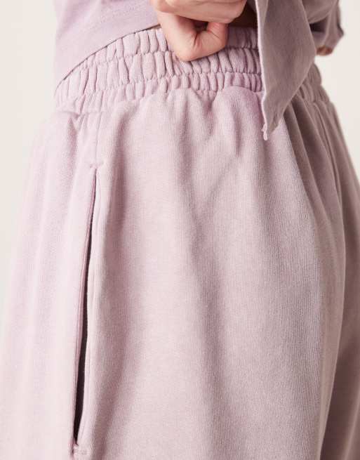 ASOS DESIGN – Jogginghose in verwaschenem Malve mit Barrel-Leg-Schnitt, Kombiteil, 3 von 5