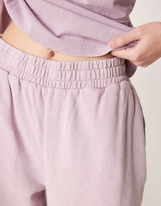 ASOS DESIGN – Jogginghose in verwaschenem Malve mit Barrel-Leg-Schnitt, Kombiteil, 5 von 5