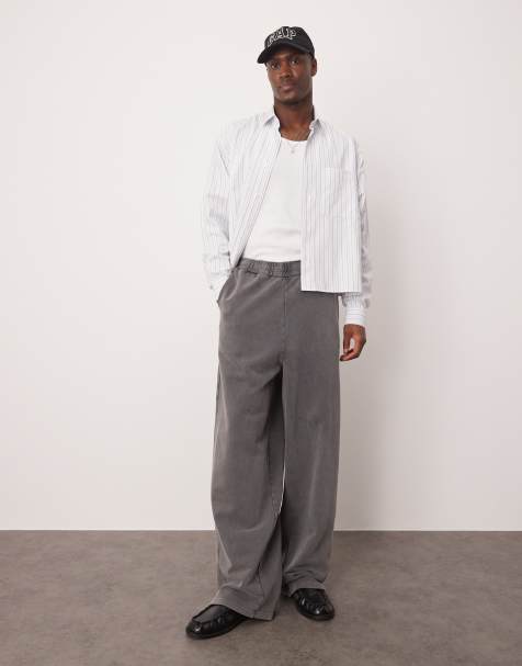 ASOS DESIGN – Jogginghose in verwaschenem Schwarz in Ballonoptik mit Ziernähten - view 1
