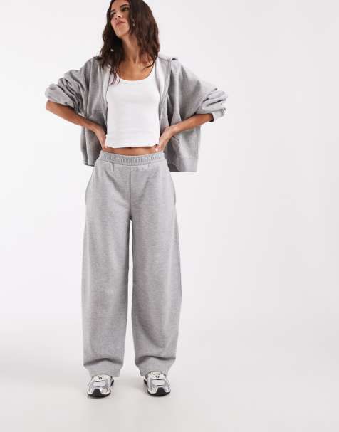 ASOS DESIGN Jogginghose mit Barrel-Leg und Brushback in Graumeliert - view 1
