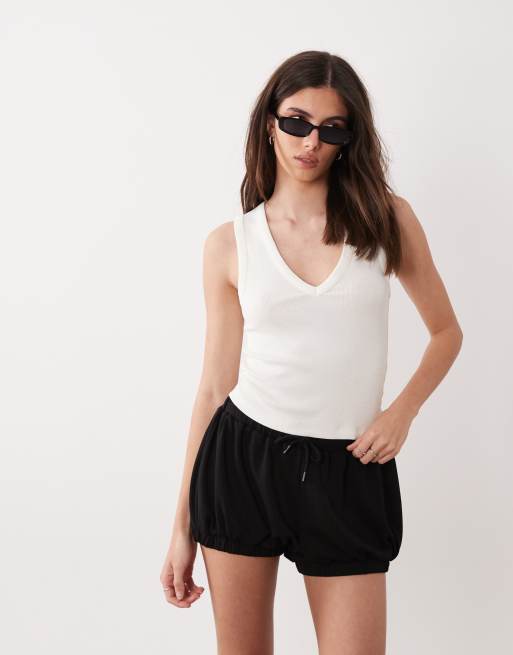 ASOS DESIGN - Joggingshort met pofmodel in zwart, deel van co-ord set, 2 van 5