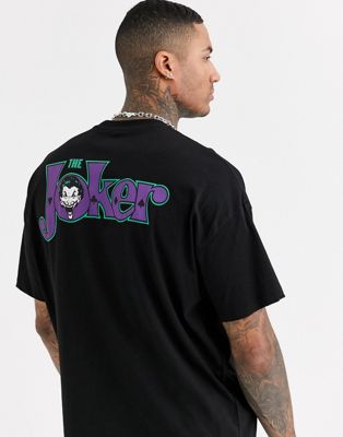 ASOS DESIGN - Joker - Oversized T-shirt met print op de voor- en achterkant-Zwart