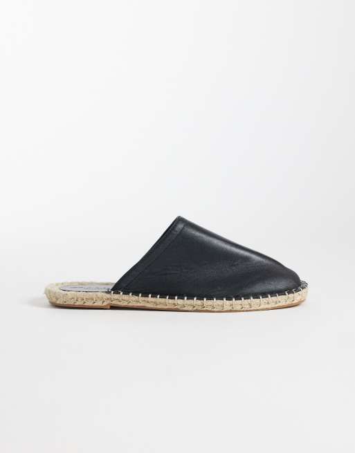 ASOS DESIGN – Joline – Svarta espadrillos i läder med öppen häl, 2 av 4