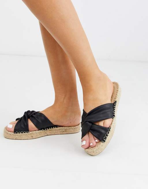 knotted mules flat