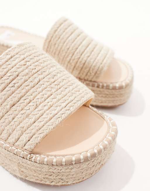 ASOS DESIGN - Jordyn - Espadrille-sandalen met plateauzool in naturel, 2 van 4
