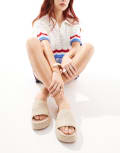 [ASOS DESIGN] ASOS DESIGN Jordyn flatform espadrille sandals in natural-Neutral 39 Natural raffia
