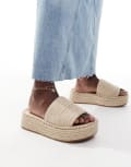 [ASOS DESIGN] ASOS DESIGN Jordyn flatform espadrille sandals in natural-Neutral 36 NATURAL