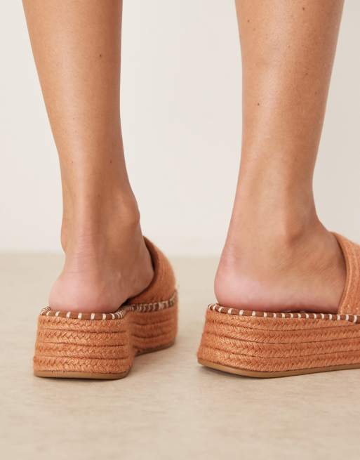 ASOS DESIGN - Jordyn - Sandali flatform stile espadrilles color albicocca, 3 di 4