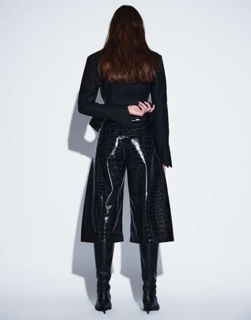ASOS DESIGN jort effet croco noir, 3 de 5