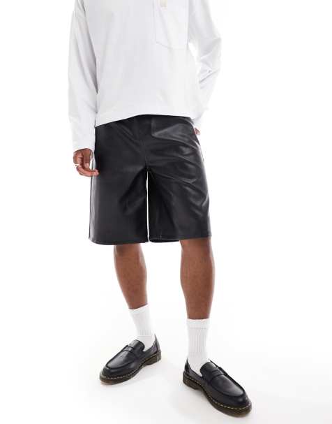 ASOS DESIGN jort in black faux leather - view 1