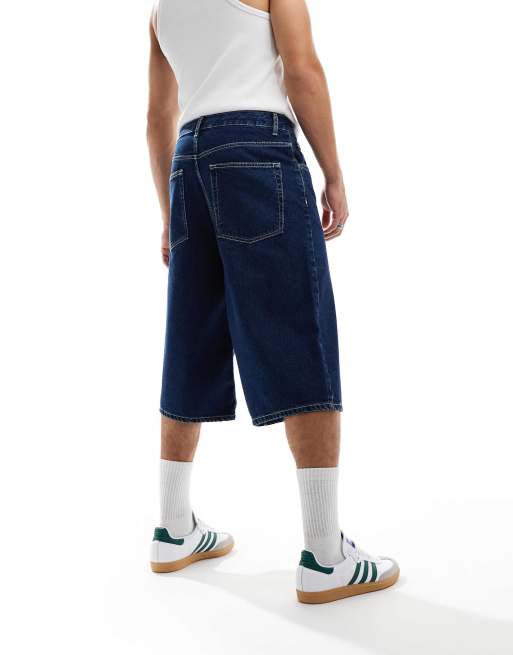 ASOS DESIGN - Jort met langere lengte in donkere wassing blauw, 2 van 5
