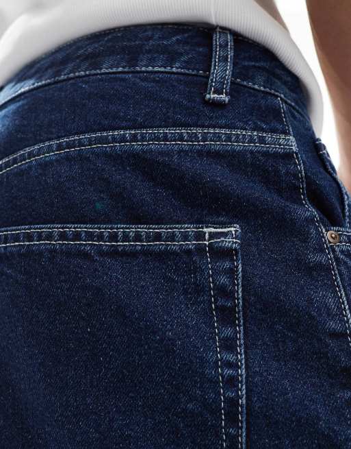 ASOS DESIGN - Jort met langere lengte in donkere wassing blauw, 3 van 5