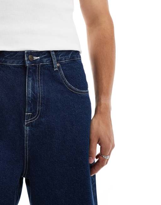 ASOS DESIGN - Jort met langere lengte in donkere wassing blauw, 5 van 5