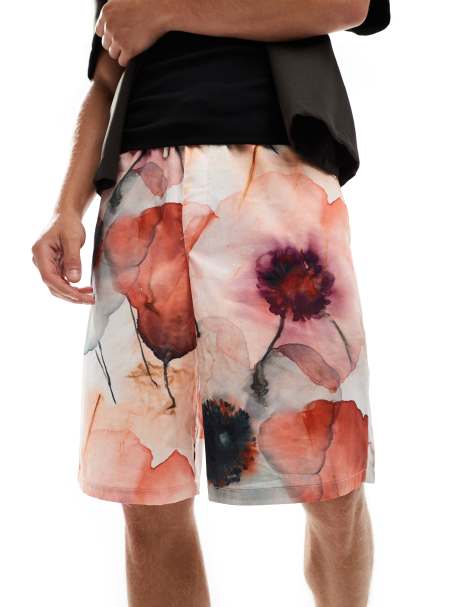 ASOS DESIGN – Jort-Shorts mit Oversize-Schnitt und Blumenmuster - view 1