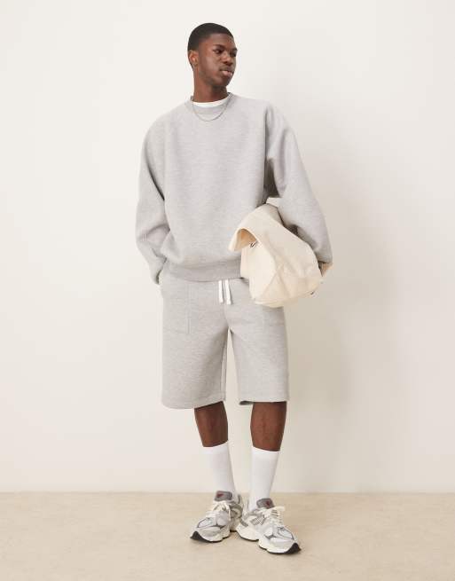 ASOS DESIGN - Jort van zware scubastof in gemêleerd grijs