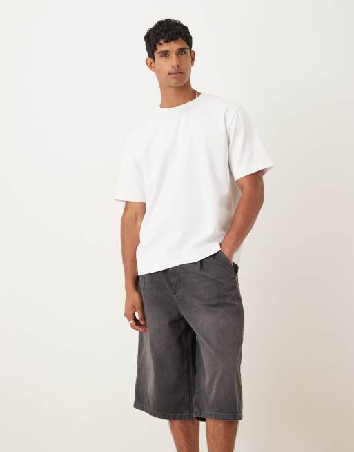 ASOS DESIGN - Jorts a pieghe taglio lungo neri