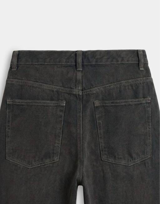 ASOS DESIGN - Jorts ampi in denim lavaggio scuro blu con pieghe , 9 di 9