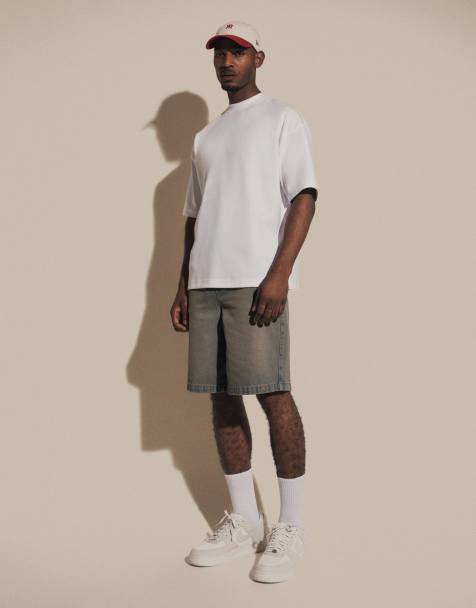 ASOS DESIGN - Jorts ampi in denim lavaggio scuro blu - view 1