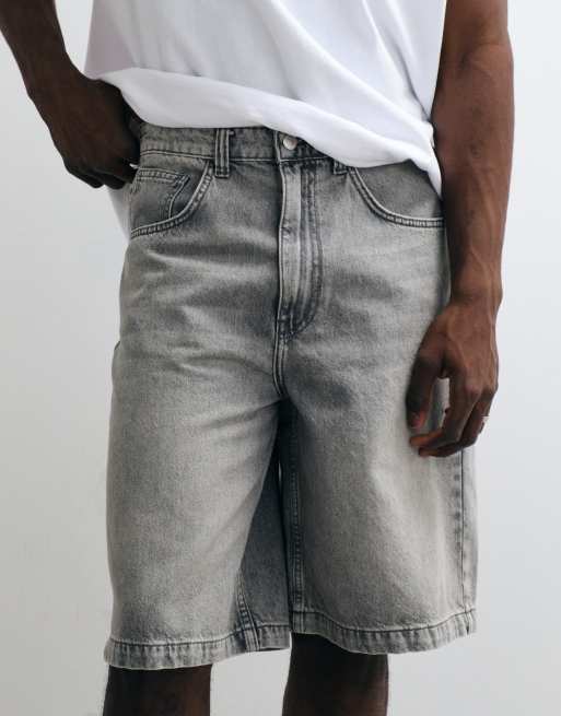 ASOS DESIGN - Jorts di jeans ampi grigi , 3 di 5